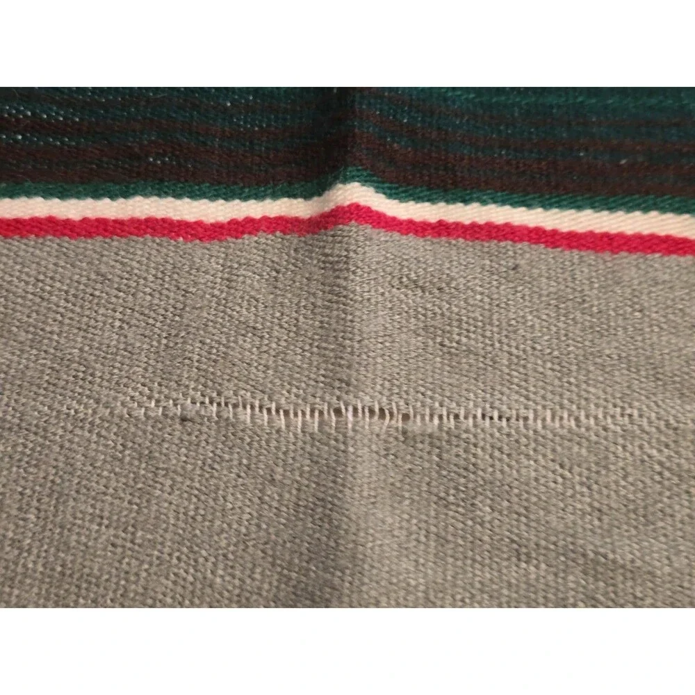 Vintage Mexican Sarape Blanket Rainbow Saltillo Stripe Blanket Throw 80x45